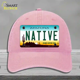 Native Arizona Novelty License Plate Hat Unconstructed Cotton / Pink