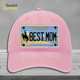 Best Mom Wyoming Novelty License Plate Hat Unconstructed Cotton / Pink