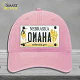 Omaha Nebraska Novelty License Plate Hat Unconstructed Cotton / Pink