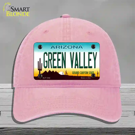 Green Valley Arizona Novelty License Plate Hat Unconstructed Cotton / Pink