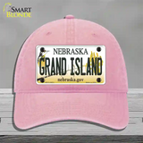 Grand Island Nebraska Novelty License Plate Hat Unconstructed Cotton / Pink