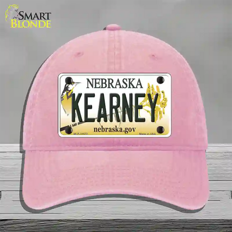 Kearney Nebraska Novelty License Plate Hat Unconstructed Cotton / Pink