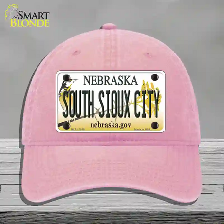 South Sioux City Nebraska Novelty License Plate Hat Unconstructed Cotton / Pink