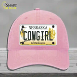 Cowgirl Nebraska Novelty License Plate Hat Unconstructed Cotton / Pink