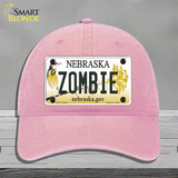 Zombie Nebraska Novelty License Plate Hat Unconstructed Cotton / Pink