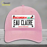 Eau Claire Wisconsin Novelty License Plate Hat Unconstructed Cotton / Pink