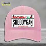 Sheboygan Wisconsin Novelty License Plate Hat Unconstructed Cotton / Pink