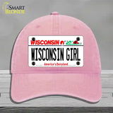 Wisconsin Girl Wisconsin Novelty License Plate Hat Unconstructed Cotton / Pink