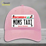 Moms Taxi Wisconsin Novelty License Plate Hat Unconstructed Cotton / Pink