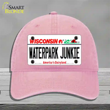 Waterpark Junkie Wisconsin Novelty License Plate Hat Unconstructed Cotton / Pink