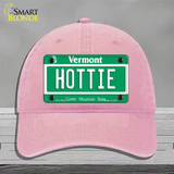 Hottie Vermont Novelty License Plate Hat Unconstructed Cotton / Pink