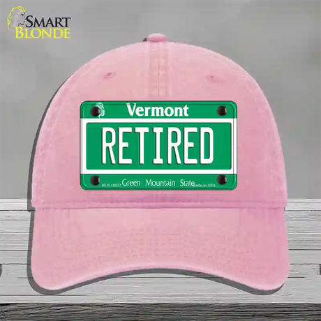 Retired Vermont Novelty License Plate Hat Unconstructed Cotton / Pink