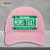 Moms Taxi Vermont Novelty License Plate Hat Unconstructed Cotton / Pink