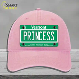 Princess Vermont Novelty License Plate Hat Unconstructed Cotton / Pink