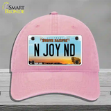 N Joy ND North Dakota Novelty License Plate Hat Unconstructed Cotton / Pink