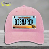 Bismarck North Dakota Novelty License Plate Hat Unconstructed Cotton / Pink