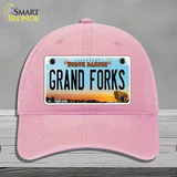 Grand Forks North Dakota Novelty License Plate Hat Unconstructed Cotton / Pink