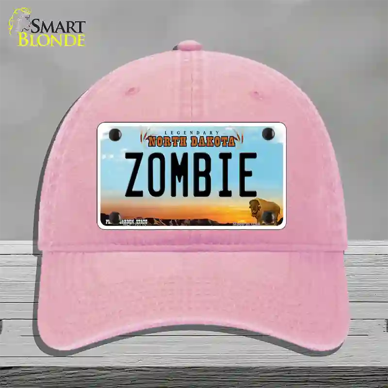 Zombie North Dakota Novelty License Plate Hat Unconstructed Cotton / Pink