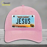 Jesus North Dakota Novelty License Plate Hat Unconstructed Cotton / Pink