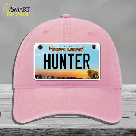 Hunter North Dakota Novelty License Plate Hat Unconstructed Cotton / Pink