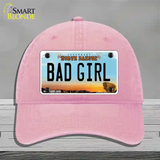 Bad Girl North Dakota Novelty License Plate Hat Unconstructed Cotton / Pink