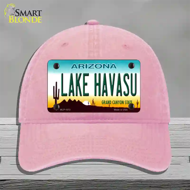 Lake Havasu Arizona Novelty License Plate Hat Unconstructed Cotton / Pink