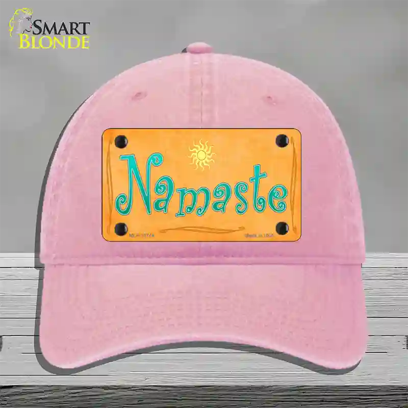 Namaste Novelty License Plate Hat Unconstructed Cotton / Pink