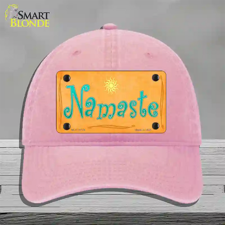 Namaste Novelty License Plate Hat Unconstructed Cotton / Pink