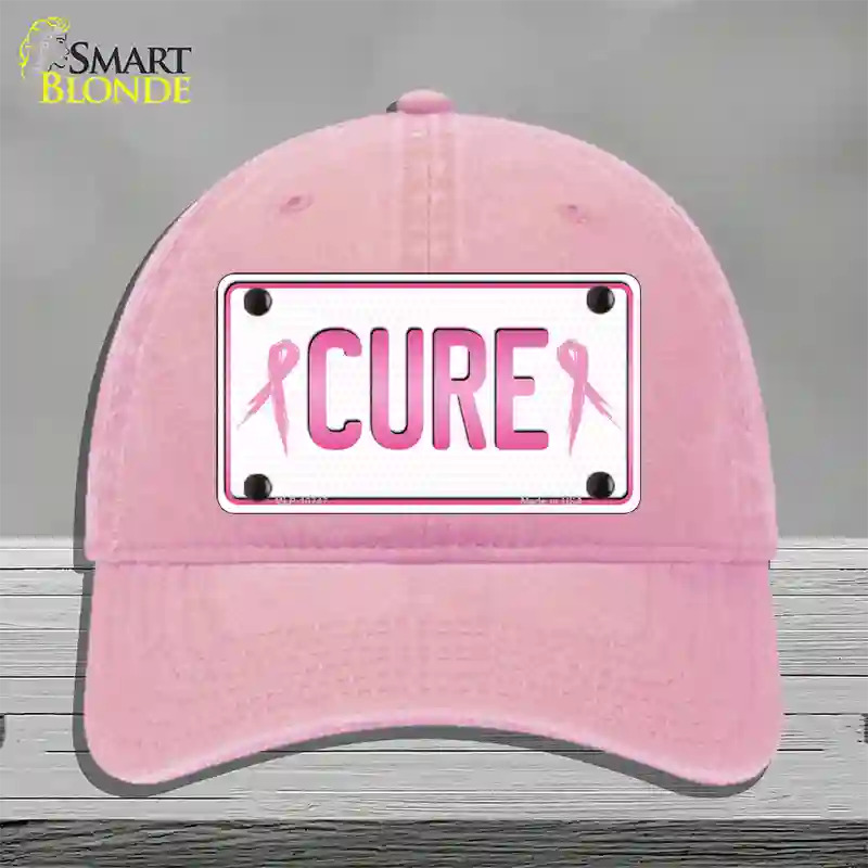 Cure Novelty License Plate Hat Sign Unconstructed Cotton / Pink