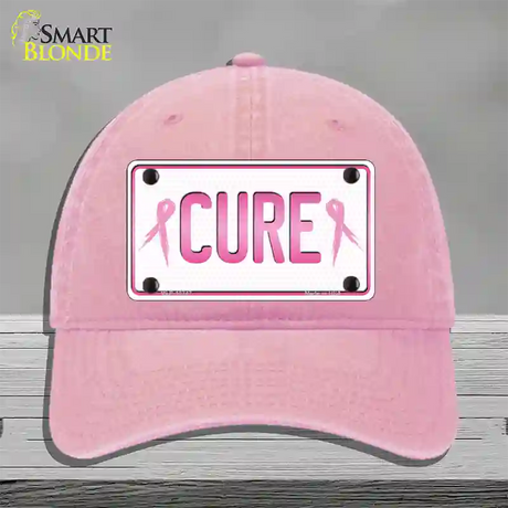 Cure Novelty License Plate Hat Sign Unconstructed Cotton / Pink