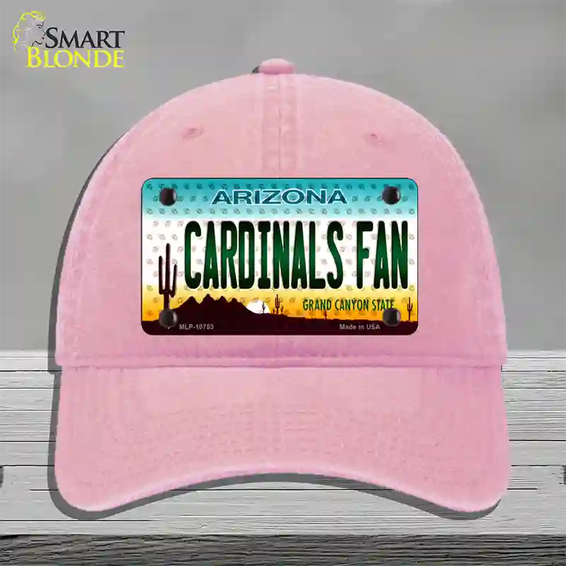 Cardinals Fan Arizona Novelty License Plate Hat Unconstructed Cotton / Pink