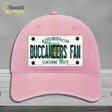 Buccaneers Fan Florida Novelty License Plate Hat Unconstructed Cotton / Pink