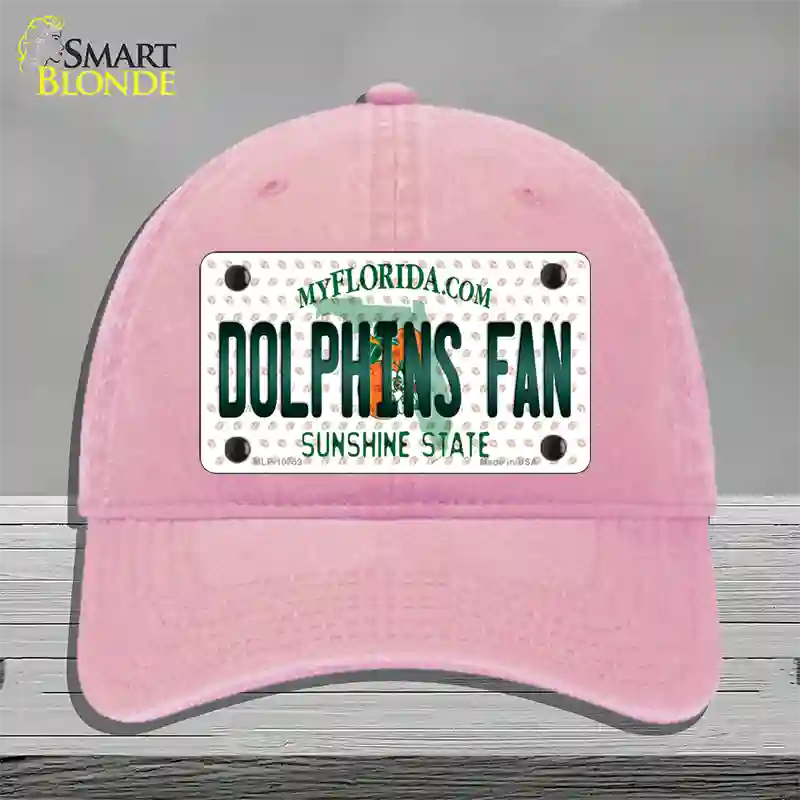 Dolphins Fan Florida Novelty License Plate Hat Unconstructed Cotton / Pink