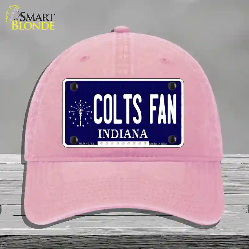 Colts Fan Indiana Novelty License Plate Hat Unconstructed Cotton / Pink