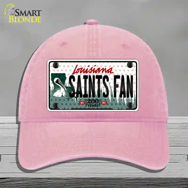 Saints Fan Louisiana Novelty License Plate Hat Unconstructed Cotton / Pink