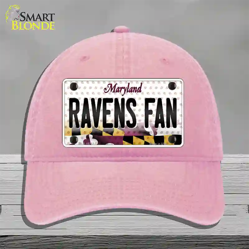 Ravens Fan Maryland Novelty License Plate Hat Unconstructed Cotton / Pink