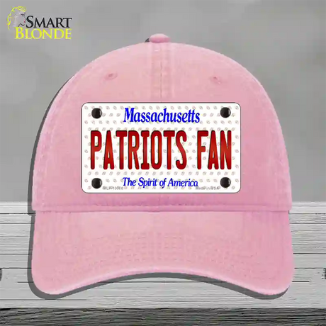 Patriots Fan Massachusetts Novelty License Plate Hat Unconstructed Cotton / Pink