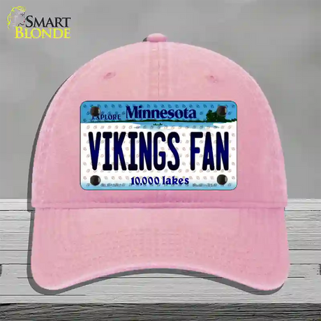 Vikings Fan Minnesota Novelty License Plate Hat Unconstructed Cotton / Pink