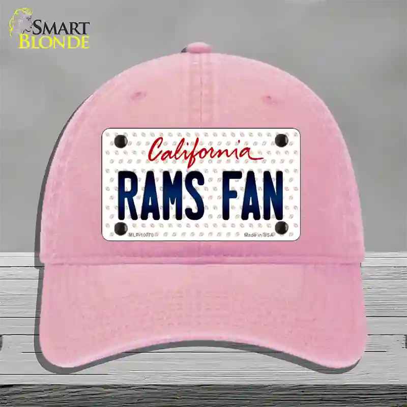 Rams Fan California Novelty License Plate Hat Unconstructed Cotton / Pink