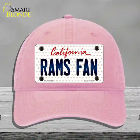 Rams Fan California Novelty License Plate Hat Unconstructed Cotton / Pink