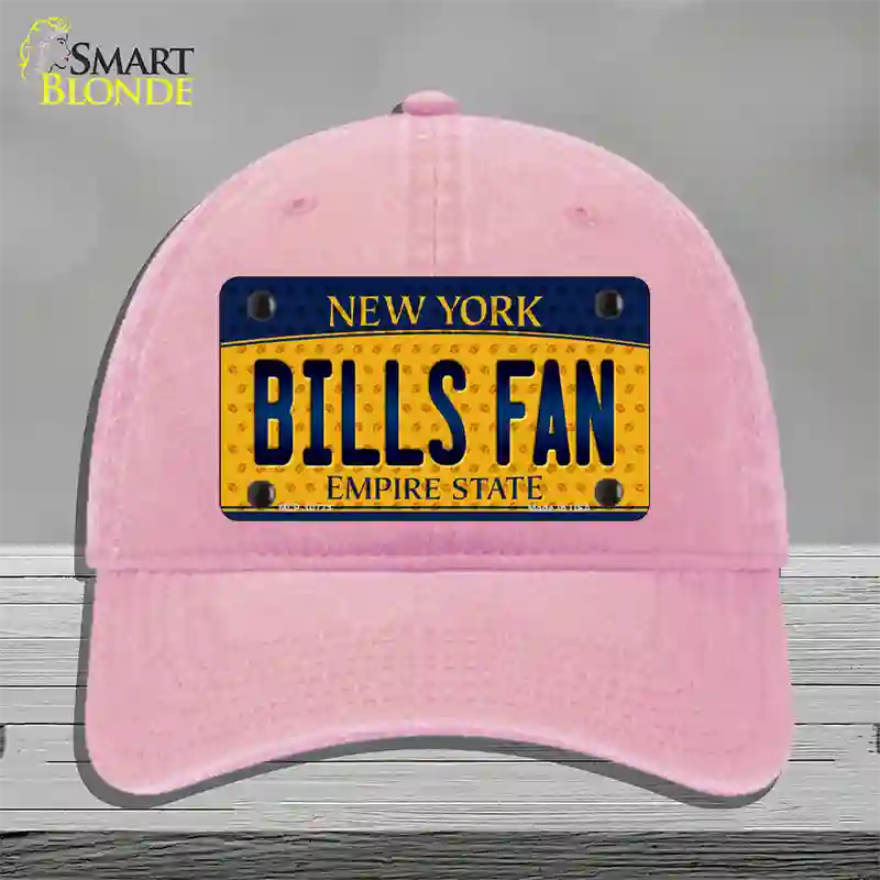 Bills Fan New York Novelty License Plate Hat Unconstructed Cotton / Pink