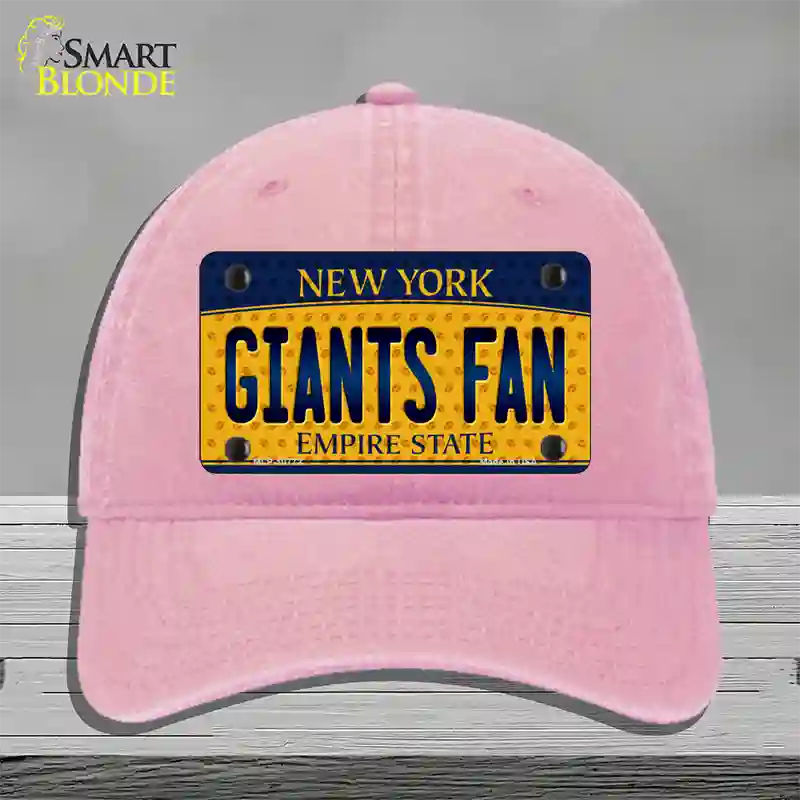 Giants Fan New York Novelty License Plate Hat Unconstructed Cotton / Pink