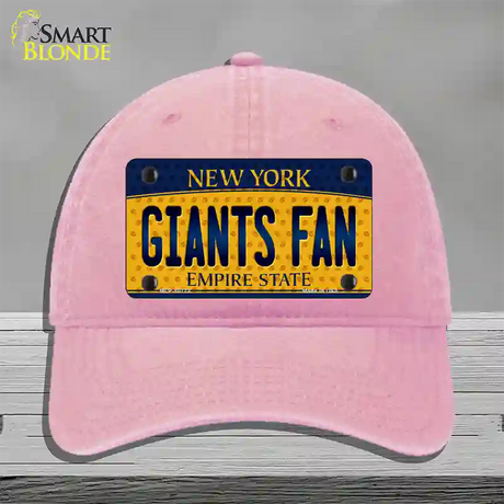 Giants Fan New York Novelty License Plate Hat Unconstructed Cotton / Pink