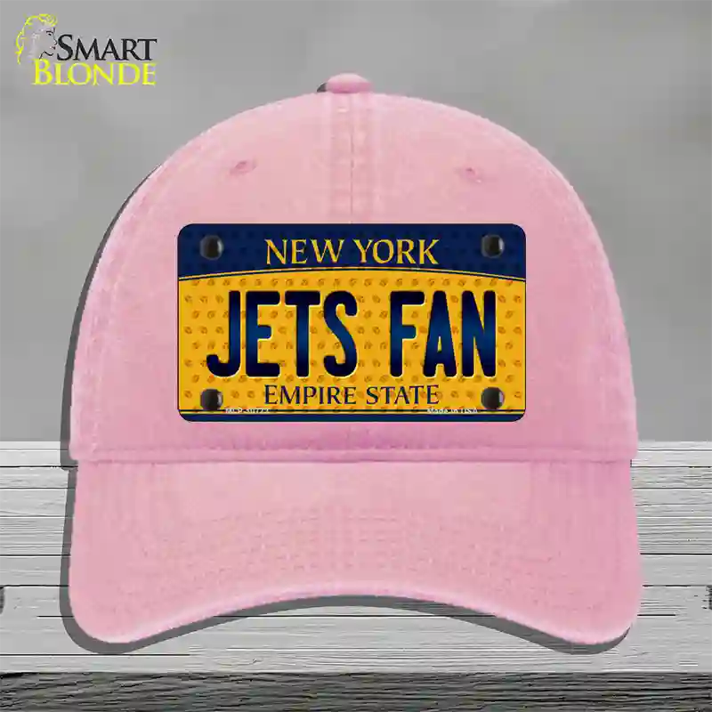 Jets Fan New York Novelty License Plate Hat Unconstructed Cotton / Pink