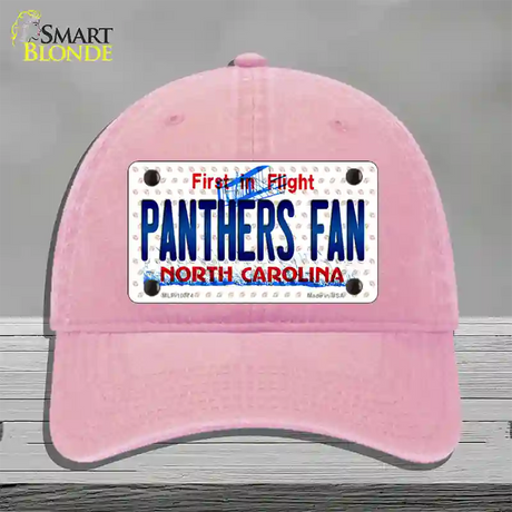 Panthers Fan North Carolina Novelty License Plate Hat Unconstructed Cotton / Pink