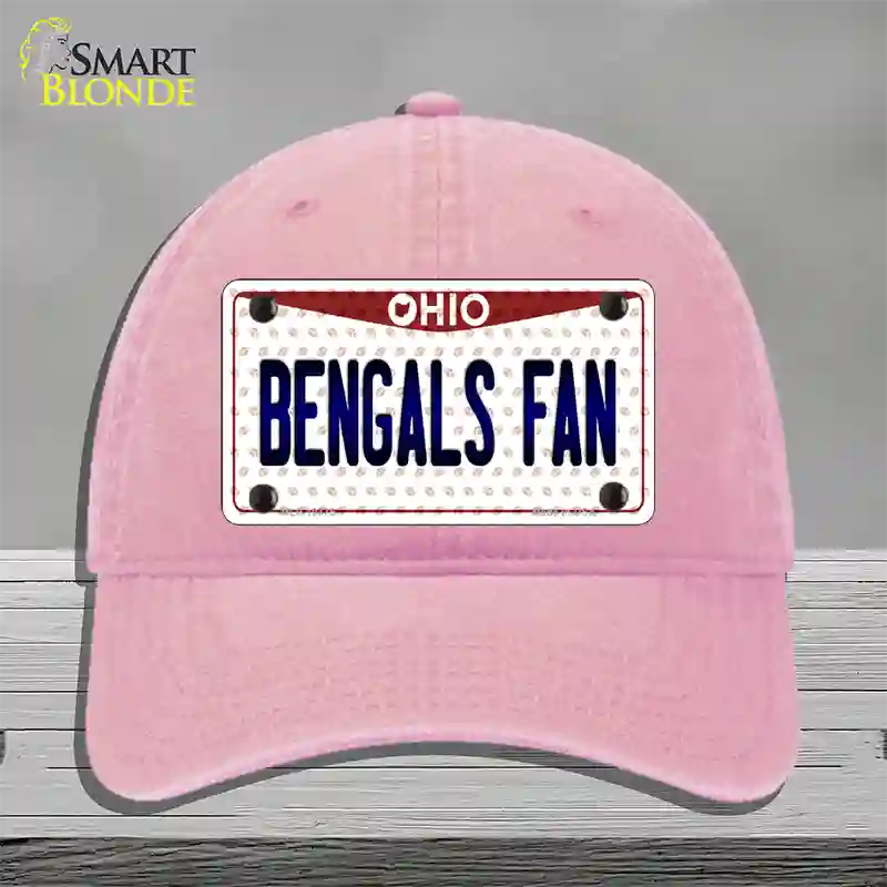 Bengals Fan Ohio Novelty License Plate Hat Unconstructed Cotton / Pink