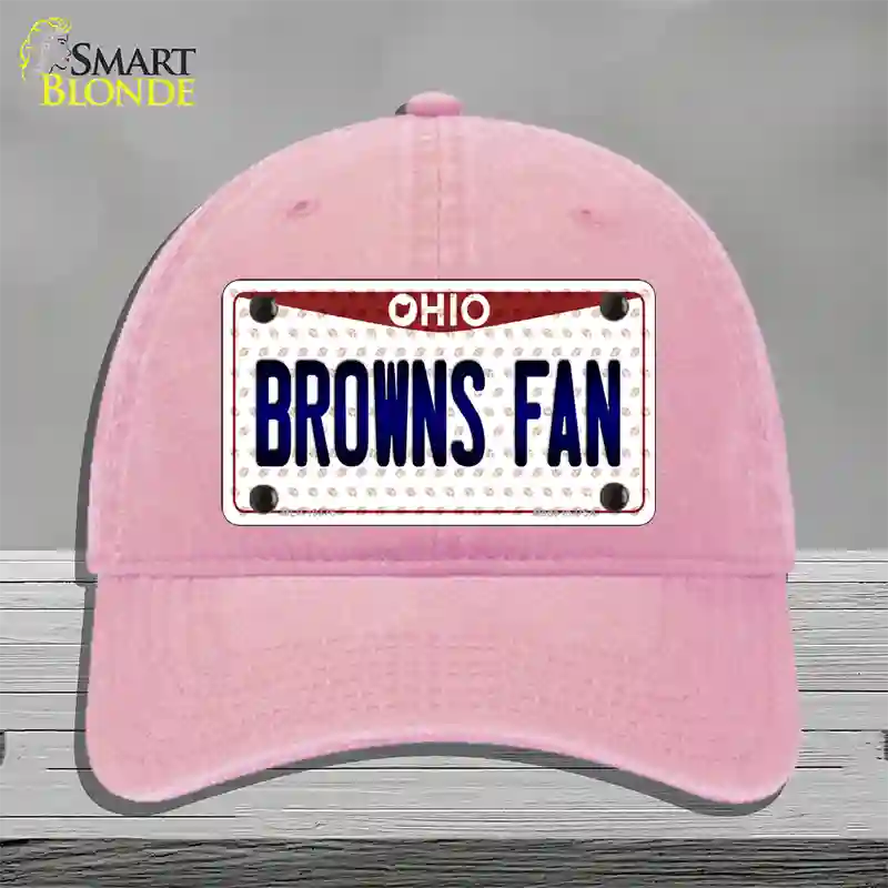 Browns Fan Ohio Novelty License Plate Hat Unconstructed Cotton / Pink