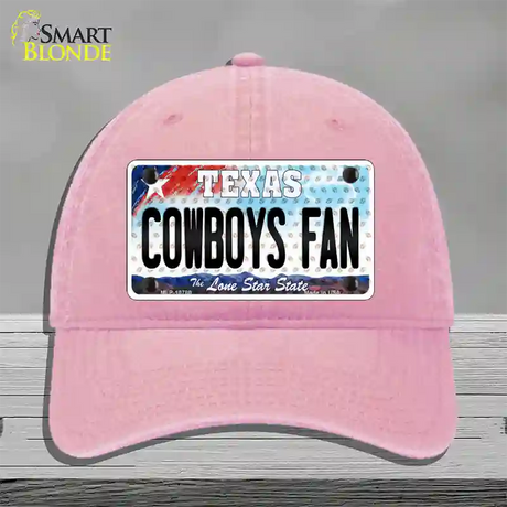 Cowboys Fan Texas Novelty License Plate Hat Unconstructed Cotton / Pink