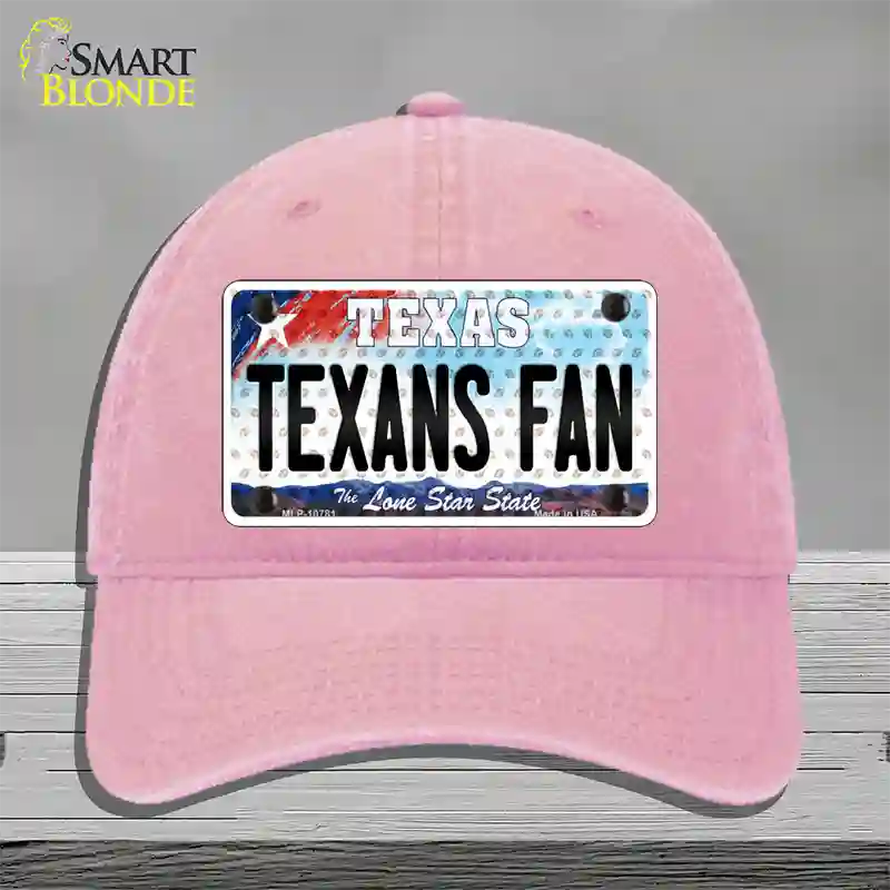 Texans Fan Texas Novelty License Plate Hat Unconstructed Cotton / Pink