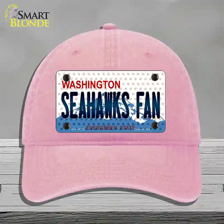 Seahawks Fan Washington Novelty License Plate Hat Unconstructed Cotton / Pink